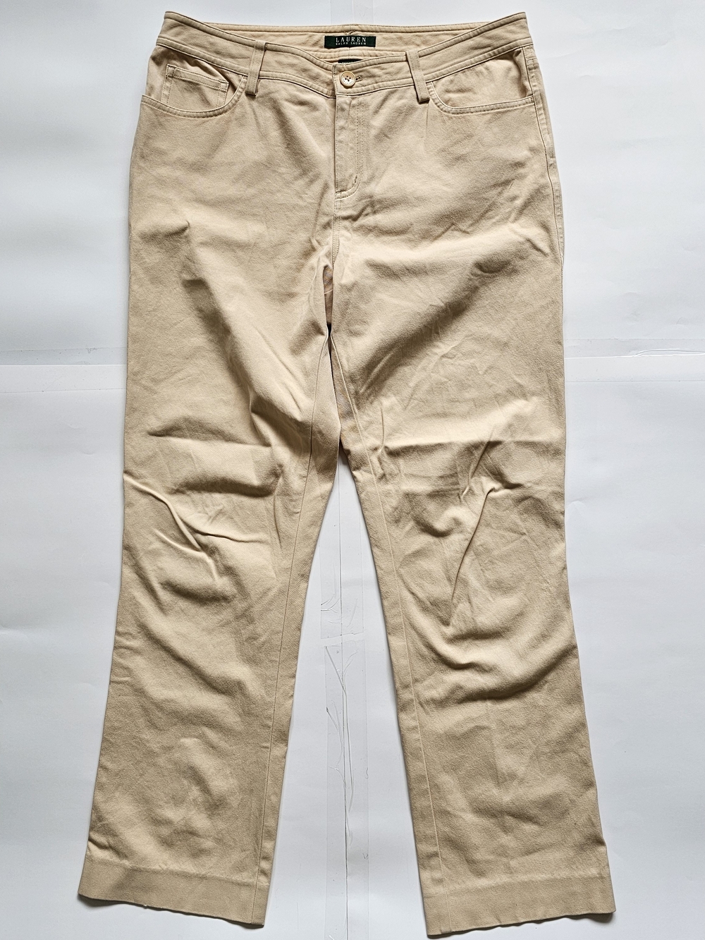 Lauren Ralph Lauren Beige Straight-Leg Chinos Sz. 10